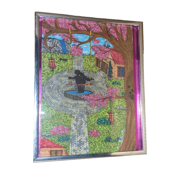 SOLD - HANDMADE DrawingArtworkDecor |Japanese Village Scape| Signed Richelle L. - Picture 7 of 9